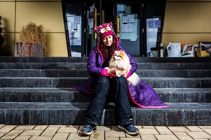 Elena Krutelyova, in a hotel in the Romanian city of Suceava, on Friday.