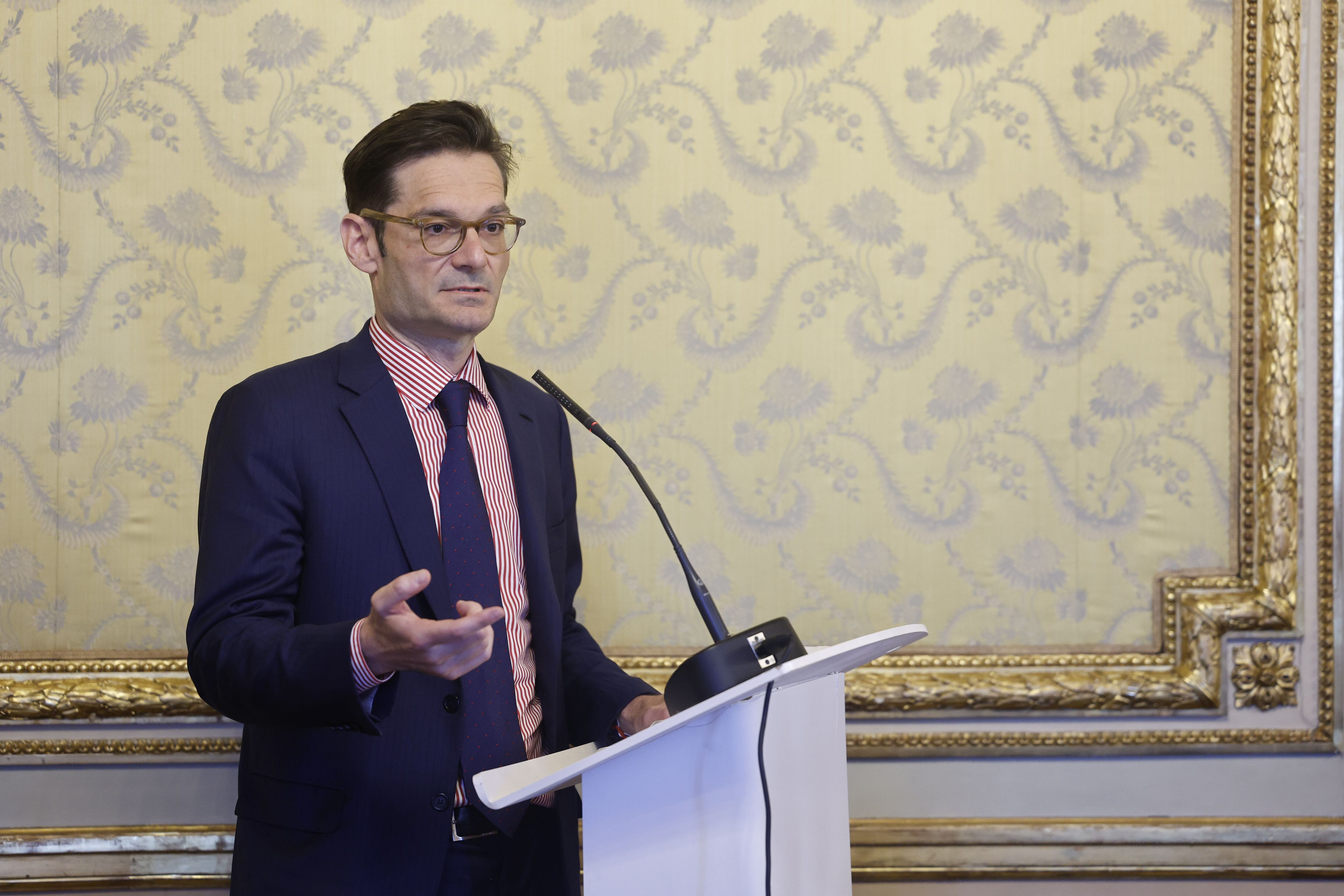O presidente da Prisa, Joseph Oughourlian, durante o evento.