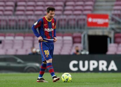 Messi, después del segundo gol del Celta al Barça el domingo en el Camp Nou.
