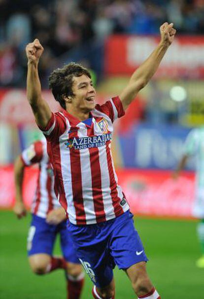Óliver celebra su tanto ante el Betis.