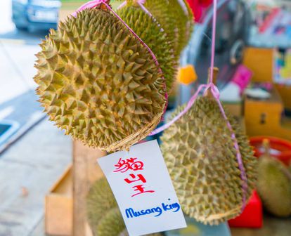 Los típicos Durian, un fruto muy consumido por los malayos famoso por su olor pestilente.