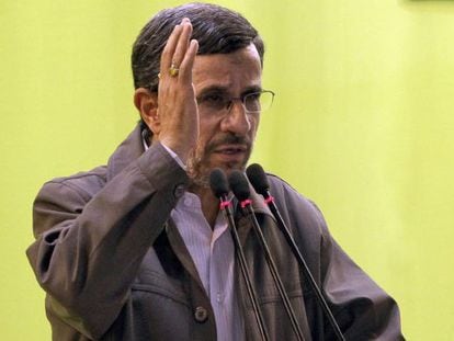 Mahmud Ahmadineyad pronuncia un discurso en Teher&aacute;n.