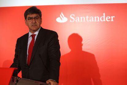 José Antonio Álvarez, consejero delegado de Banco Santander, durante la rueda de prensa