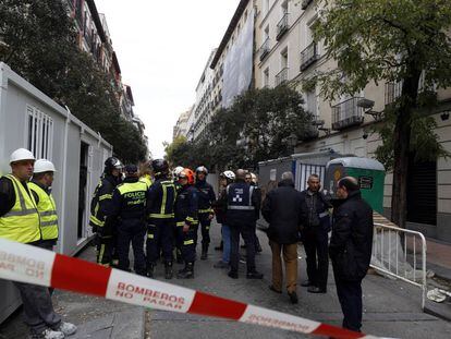 El cordón policial en la calle Lagasca