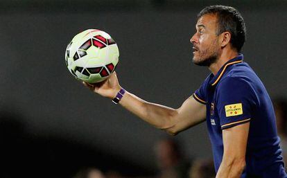 Luis Enrique, durant el partit de diumenge contra el Fiorentina.