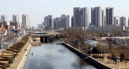 Vista de Tianjin, China.