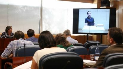 Jose Luis Aneri declara por videoconferencia en la Comision de Investigacion sobre corrupcion politica en la Comunidad de Madrid.
