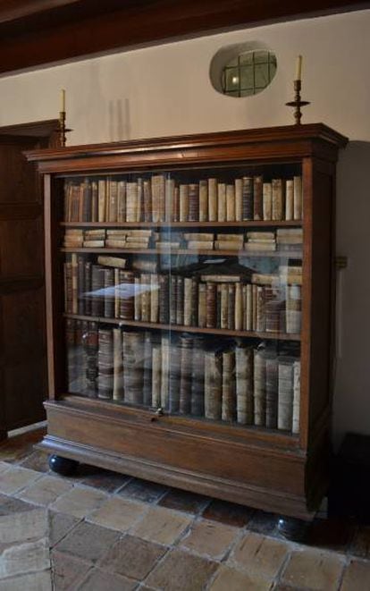 reconstrucción de la biblioteca de Spinoza en su casa de Rijnsburg (Holanda).