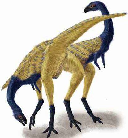 Recreación del  dinosaurio 'Limusaurus inextricabilis', hallado en China.