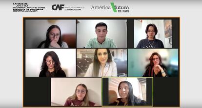 Jóvenes y autoridades participan en el conservatorio sobre violencia de género y jóvenes organizado por América Futura y CAF.