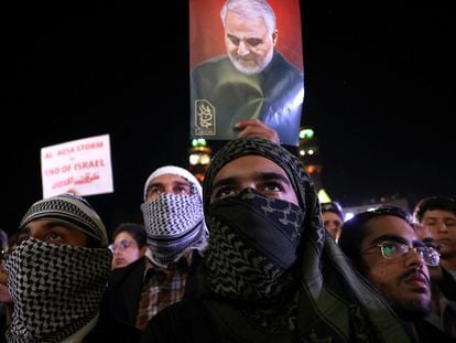 Protesta contra Israel en Teherán, el 20 de octubre de 2023.