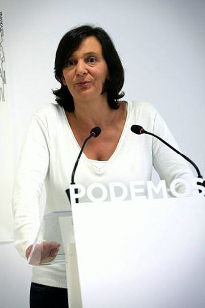 Carolina Bescansa, la semana pasada en la sede de Podemos.