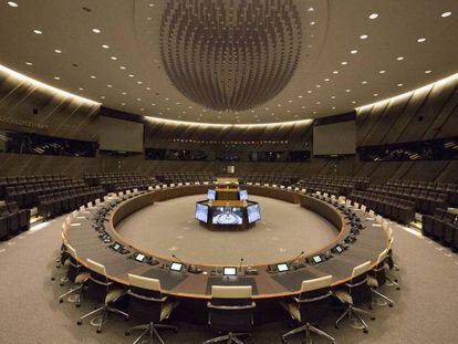 Sala 1, núcleo de decisión de la nueva sede de la OTAN en Bruselas.