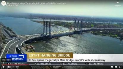 Panorámica del puente en una captura de vídeo de CGTN Africa.