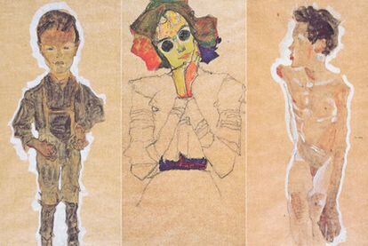 <i>Joven proletario, Chica con gafas de sol </i>y <i>Joven desnudo: </i>tres de los cinco dibujos de Egon Schiele que deberán ser devueltos a la heredera de Karl Mayländer.