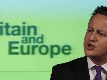 David Cameron, durante su discurso sobre Europa.