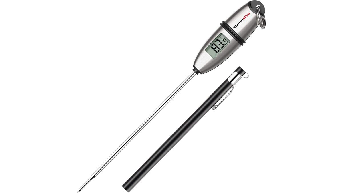Este termómetro de cocina permite medir con precisión temepraturas de hasta 300 grados centígrados.