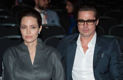 Angelina Jolie y Brad Pitt, en Londres, en 2014.
