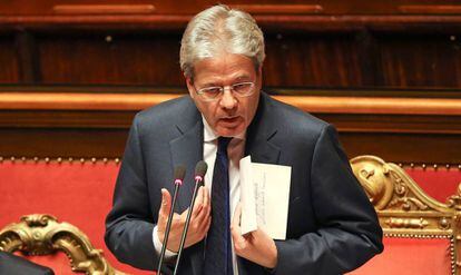 Paolo Gentiloni en el Senado italiano, este mi&eacute;rcoles.