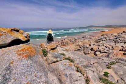 Playa de Vilar, en el parque natural de Corrubedo, en la provincia de A Coruña (Galicia).