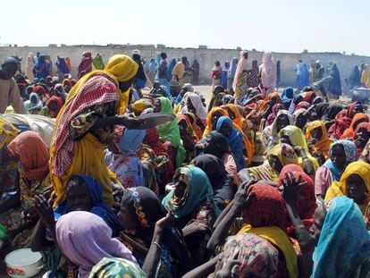 Desplazado en el Estado del Borno, Nigeria.