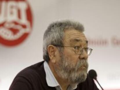 El secretario general de UGT, C&aacute;ndido M&eacute;ndez, durante su intervenci&oacute;n en la clausura de una jornada sobre la reforma de la Administraci&oacute;n Local.