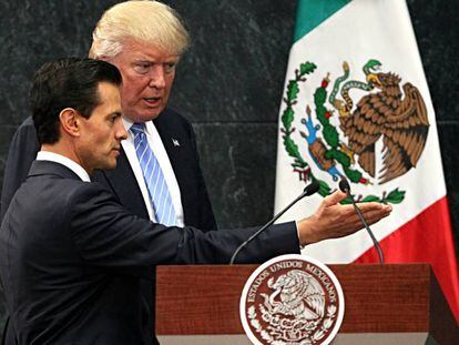 Encuentro entre el presidente de México, Enrique Peña Nieto, y el entonces candidato a la presidencia de Estados Unidos, Donald Trump, el pasado agosto.