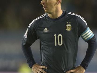 Messi, en el partit contra l'Uruguai.