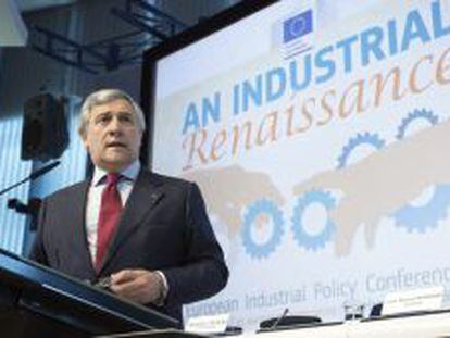 El comisario de Industria, Antonio Tajani, en una conferencia en Bruselas el pasado d&iacute;a 6. 