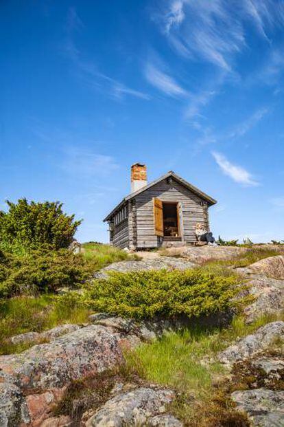 Una cabaña en la isla de Silverskär, en el archipiélago finlandés de Aland.