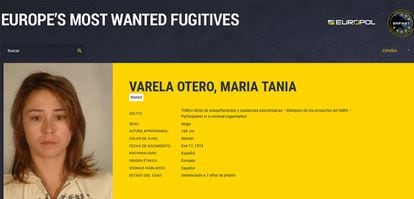 Ficha policial de Tania Varela