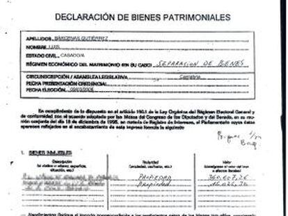 Declaración de bienes de Bárcenas al Senado