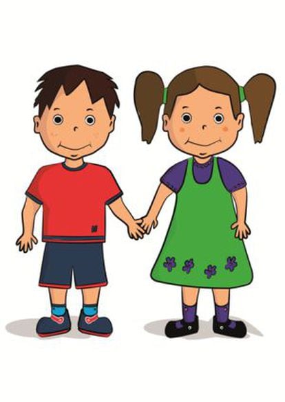 Nino y Nina, los personajes que ayudan a aprender a los alumnos.