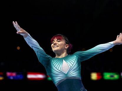La gimnasta mexicana Alexa Moreno durante el Mundial de Gimnasia, en Amberes, Bélgica.