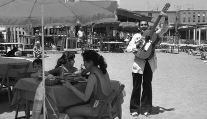 Bernardo, en la Barceloneta en 1988.