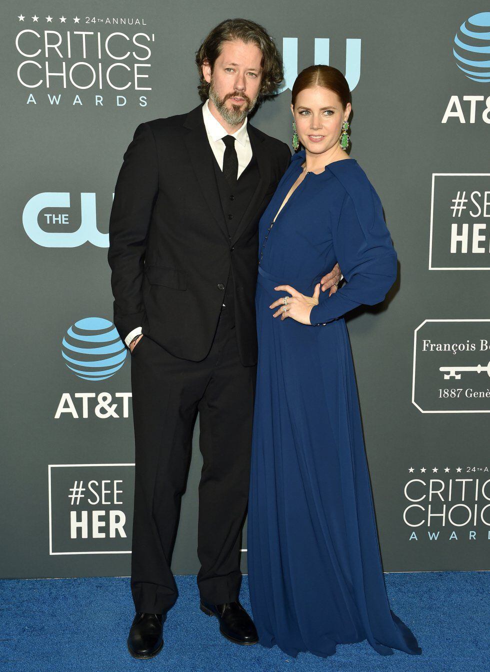 Amy Adams y su esposo, Darren Le Gallo, a su llegada a los Critics' Choice Awards en 2019.