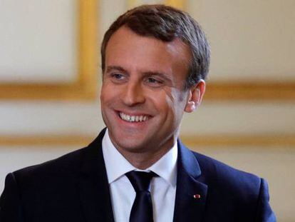 El presidente franc&eacute;s Emmanuel Macron en el palacio del El&iacute;seo.