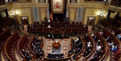 Vista del hemiciclo del Congreso de los Diputados.