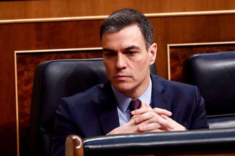 Pedro Sánchez, en el pleno del Congreso de los Diputados.