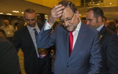 Rajoy, tras la presentaci&oacute;n de Madrid 2020.