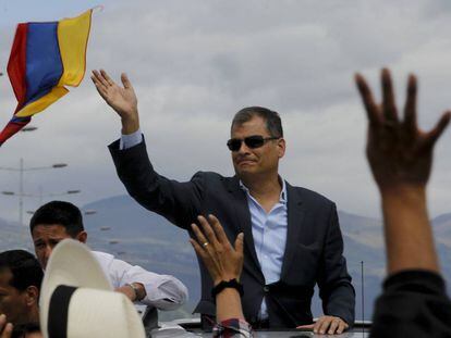 El expresidente de Ecuador Rafael Correa, en julio de 2017 antes de partir hacia Bélgica. 