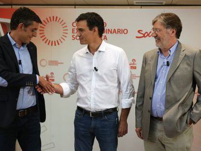 Madina, S&aacute;nchez y P&eacute;rez Tapias, los tres candidatos a liderar el PSOE. 