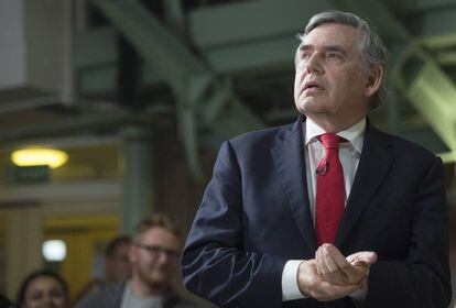 Gordon Brown, durante su discurso en Leicester.