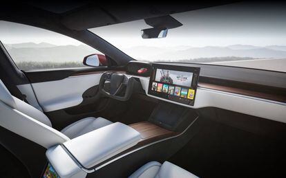 Nuevo interior de los Tesla Model S de 2021.