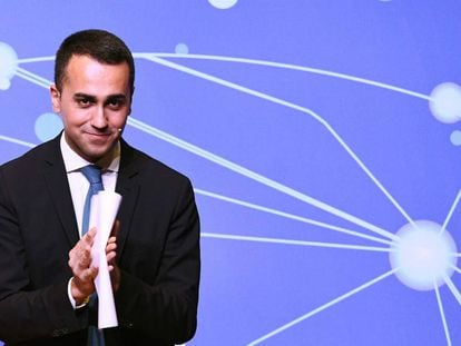 Luigi Di Maio, en la presentación de la Renta Ciudadana el martes en Roma. 