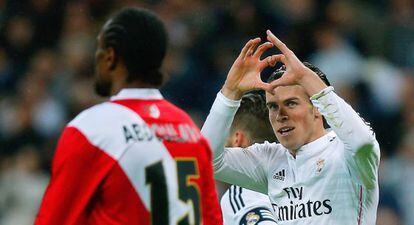 Bale celebra su gol al Rayo.