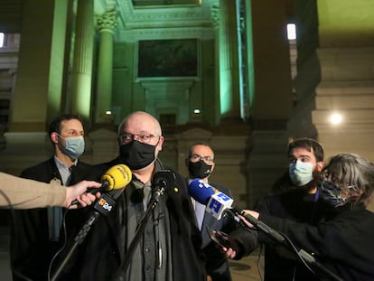 El exconsejero Lluis Puig tras la audiencia celebrada ante el Tribunal de Apelación de Bruselas.