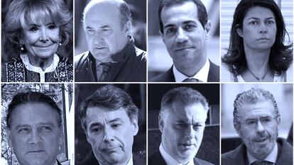 Esperanza Aguirre, Beltrán Gutiérrez, Salvador Victoria, Lucía Figar, Alfredo Prada, Ignacio González, Alberto López Viejo y Francisco Granados.
