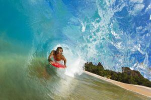 'Bodyboard' en 'Big Beach', en la isla hawaiana de Maui.