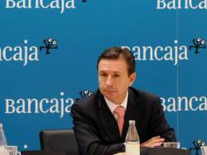 José Luis Olivas y Aurelio Izquierdo en la presentación de resultados de Bancaja en 2010